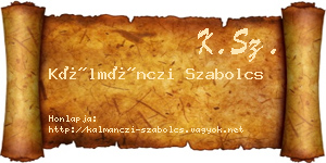 Kálmánczi Szabolcs névjegykártya