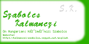 szabolcs kalmanczi business card